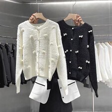 手工钉珠针织开衫，其它，mi mi