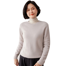 秋冬新款洋气时尚百搭显瘦女款圆领山羊绒衫，女装羊绒衫，艾巧羊绒