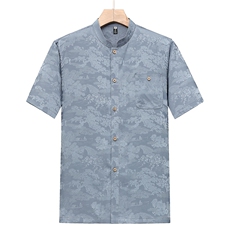 夏季中老年男士中式唐装风香云纱居士服汉服上衣TRS2305-P60，男装T恤，星座1105-3