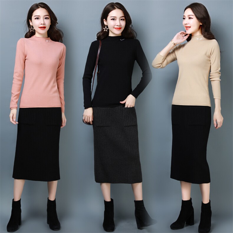 休闲时尚潮流长袖半高领套装/套裙2021年秋季简约个性,女装套装/套裙,奕阳依阁