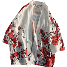 原宿风大码薄款防晒衣男韩版七分袖和服汉服开衫外套A090KS20p45，男装民族服装，电商A089-1