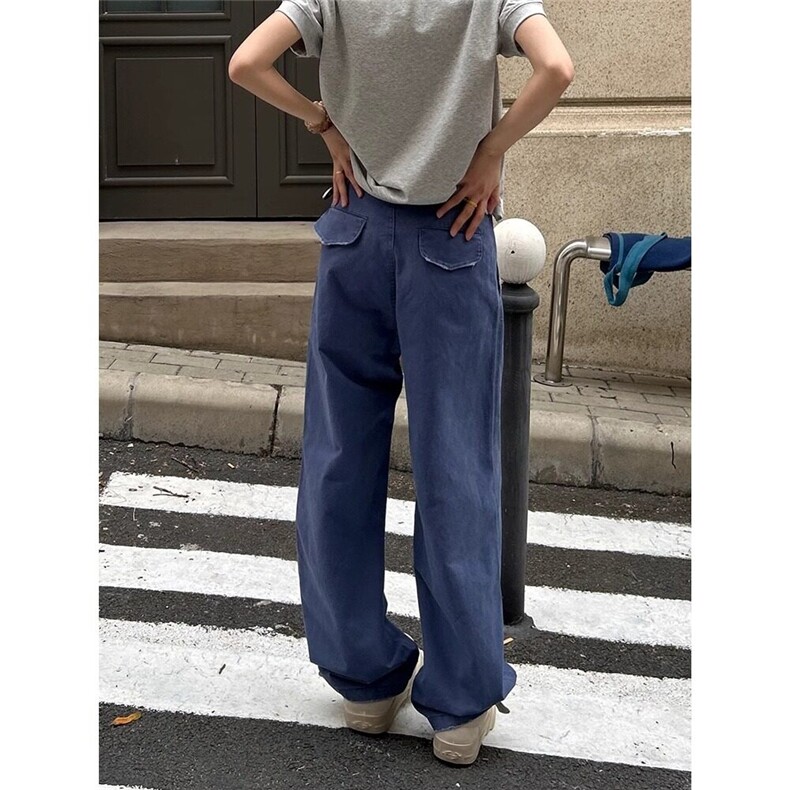 欧美单小众品牌精品男士夏季薄款纯棉弹力宽松直筒工装裤休闲裤,男装休闲裤,星座506A