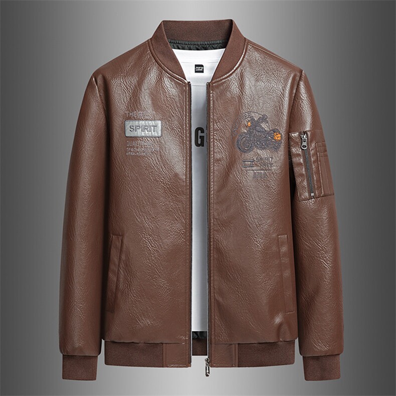 大码M-8XL胖子皮衣夹克潮流外套PU夹克XZ613B-9812-P85-小码P75，男装皮衣，星座613B