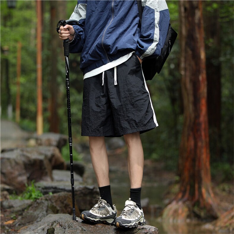 2025新款速干短裤宽松条纹中裤百搭ins五分裤青年现货K8528-P28,男装休闲裤,星座512-3