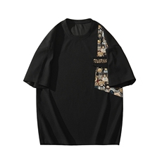 特批P17无差价夏华夫格大码短袖上衣男休闲宽松青少年运动T恤T184，男装T恤，电商A001-1