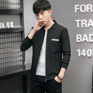 夹克 时尚 青年 休闲 修身型 秋季 2021年 青春流行 长袖 收口袖图片