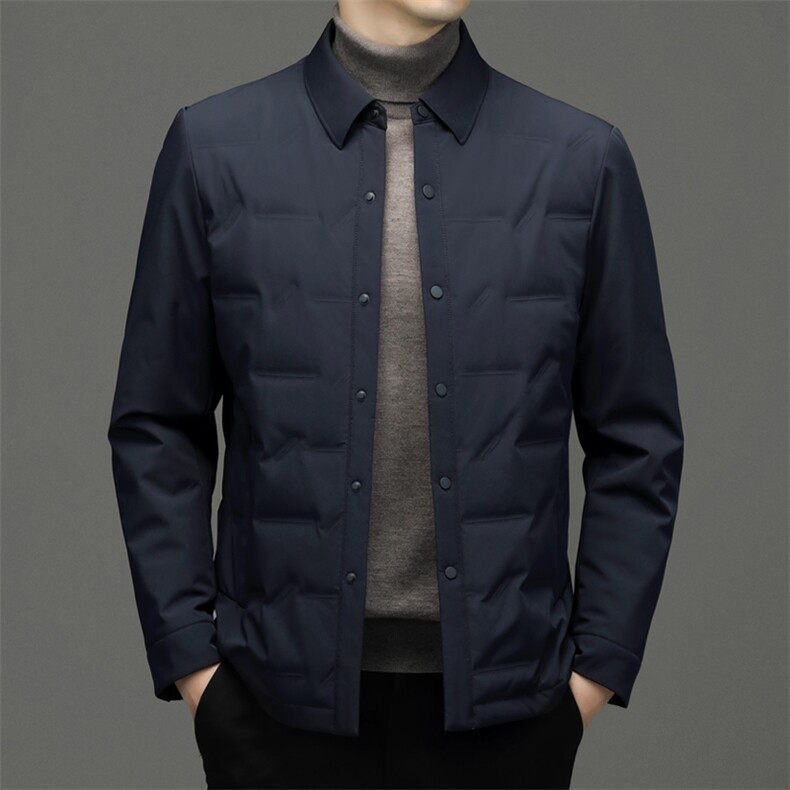 CDN22867钱塘2020-2秋冬中老年男士商务休闲翻领羽绒服外套P245,男装羽绒服,钱塘207-2