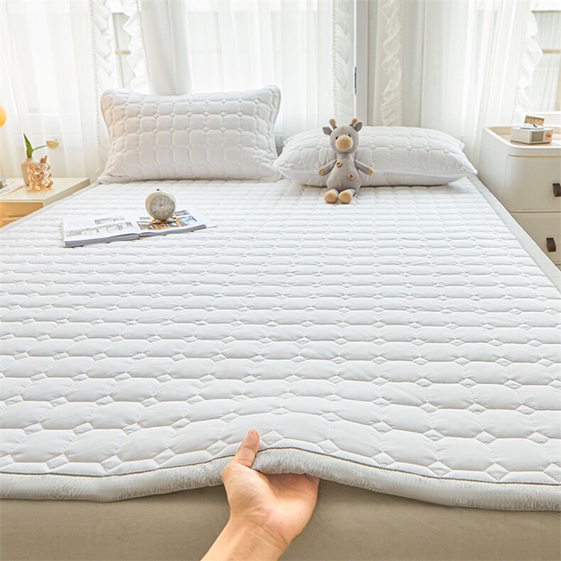 新款简约风原棉纯色亲肤床护垫床垫，毯子，一起卖家纺