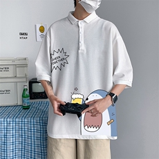 PL57137-P35翻领短袖polo衫男大码胖子半袖t恤男有领保罗衫模特，男装Polo衫，电商A040