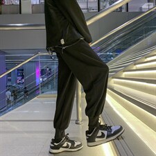 2023秋季休闲宽松束脚大码裤纯色313A-1-NK14-P25尺码S-4XL控39，男装休闲裤，星座808A-1