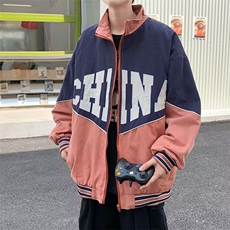 拼色棒球服外套男春秋季潮牌ins休闲上衣原宿风宽松夹克W4960-P42，男装夹克，星座412-3