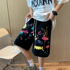 男款欧美涂鸦运动短裤夏季高街潮牌oversize多巴胺穿搭 K7128-P33图片