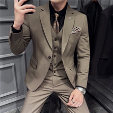 高品质~免烫抗皱色织高档面料纯色西装三件套西服SJT8065-P285，男装西服，电商A213