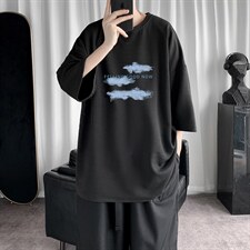 Q11143-P30 春夏季七分袖t恤男大码五分袖男短袖中袖图片