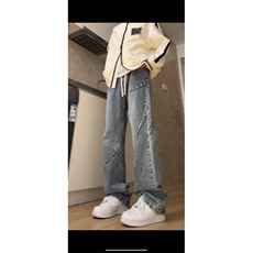 设计松紧腰牛仔裤男直筒B342-Z400-P50控68，男装牛仔裤，电商B342