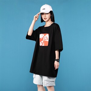 夏季风印花中性风三色宽松T恤 A071-5508-P25（控38）图片
