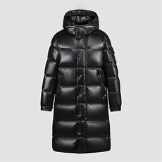 高版本90%鹅绒羽绒服潮牌长款亮面连帽加厚冬季外套男女138-P230，男装羽绒服，星座1210B