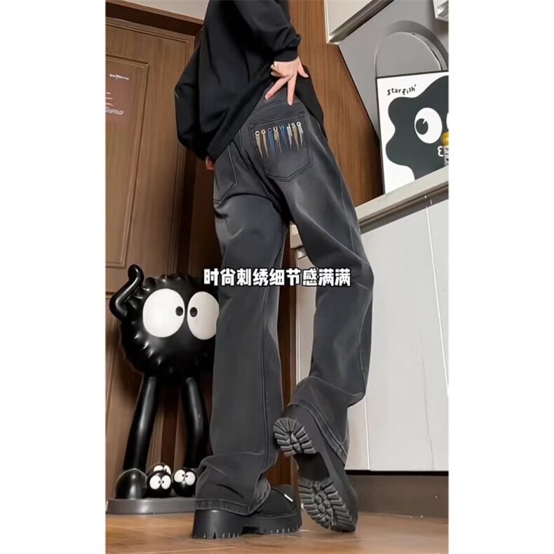 美式高街宽松潮流男款牛仔长裤KZ071  P55图片
