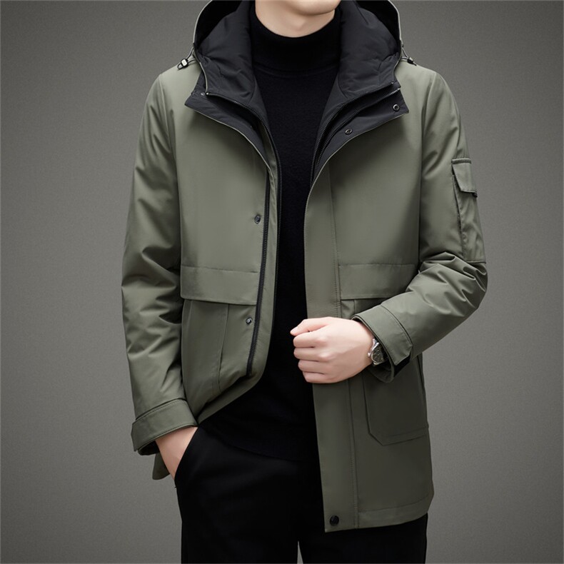 冬季新款男士可脱卸内胆连帽羽绒服中年男装一件三穿加厚保暖外套,男装羽绒服,电商B212（原钱塘6029）