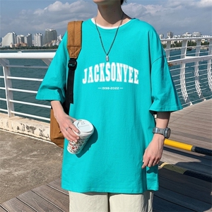 T3325P25克莱因蓝T 仓库一件起正常配送中男港风T恤落肩款宽松T恤图片