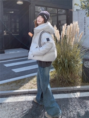 短款连帽羽绒服女2025冬季新款时尚学院风加厚保暖面包服外套，女装羽绒服，慧尚依恋