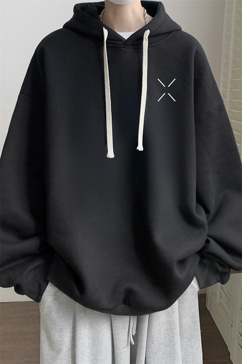 连帽卫衣男大码运动服帽衫外套WY2305-P35加绒款-P40,男装卫衣,电商A040