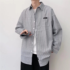 长袖条纹衬衫春款男港风潮流S06P33，男装衬衫，星座1116-2