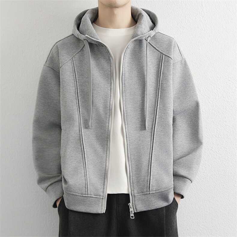 美式高级感连帽卫衣男2026潮牌复古高街oversiz开衫外套，女装短外套，星座914