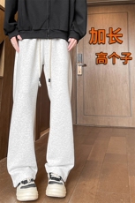 加长高个子微喇裤子男夏季潮牌拉链卫裤190cm美式运动裤KZ032P58，男装休闲裤，电商B312