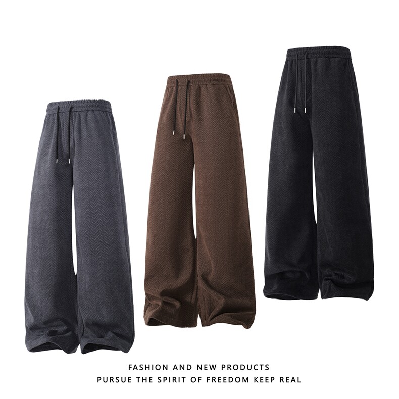 人字纹裤子男春装直筒休闲裤男女运动裤阔腿长裤K10241-P38，女装休闲裤，电商A099