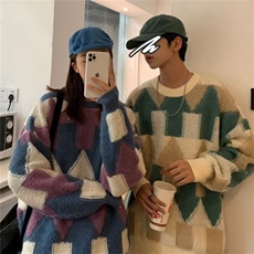 1506-1/M2541/P42圆领毛衣男秋冬季情侣套头针织衫宽松上衣服外套，男装针织衫/毛衣，星座1506-1