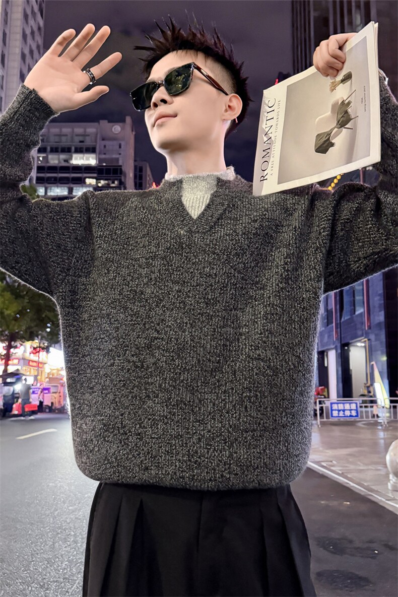 假两件毛衣男士秋冬季2025新款毛线衣男生针织衫8019-P78控118,男装针织衫/毛衣,电商C208