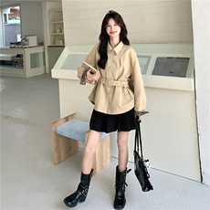 现货：秋装新款高级感拼接显瘦风衣外套2C135-8903P155K238，女装风衣，2C135