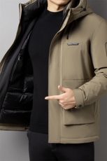 羽绒服男冬季加厚短款2024新款连帽保暖时尚青年工装羽绒服外套男，男装羽绒服，钱塘6003（原4033）