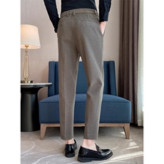 秋冬款男士休闲西裤毛呢裤直筒小脚宽松长裤加大码28-36HK09P58，男装西裤，星座1013-1