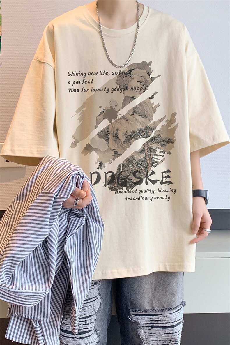 已注册/夏季内景新款宽松短袖T恤男潮风百搭打底衫DT00597/P25,男装T恤,电商B316