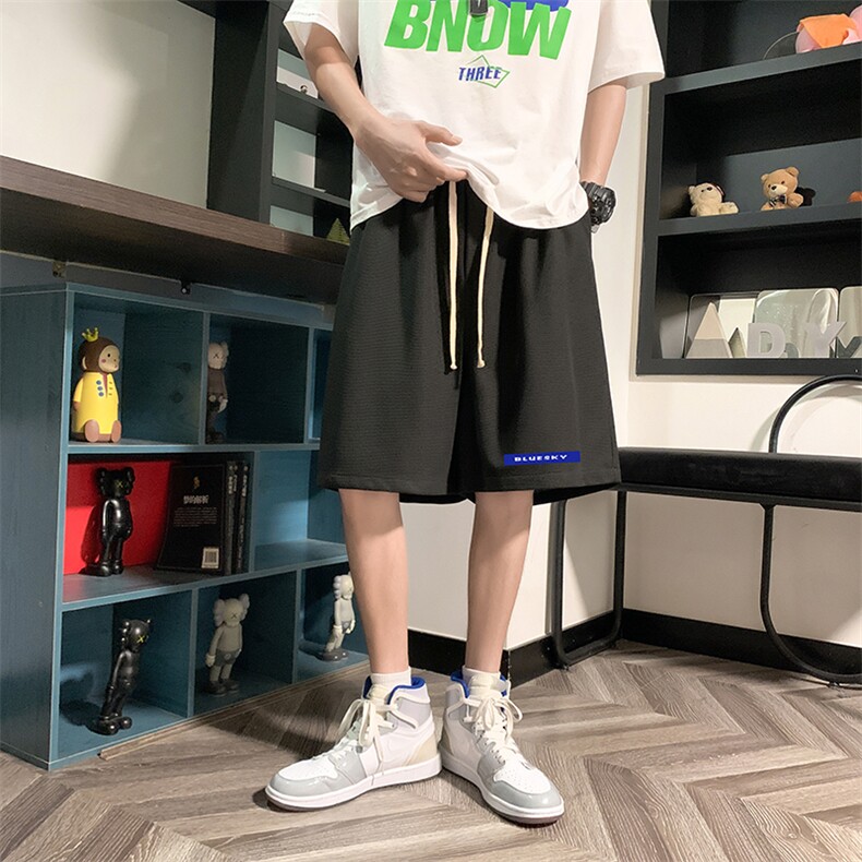 HD74202-P22华夫格短裤男大码宽松五分裤男直筒中裤,男装休闲裤,电商A040