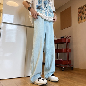 春秋季高街vibe水洗直筒宽松阔腿五色牛仔裤NZ2310-P55控78图片