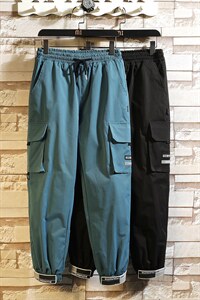 7XL-M 加肥加大码学生休闲工装裤男2023秋季新款宽松大口袋束脚裤图片