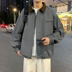 美式复古翻领外套男士秋季新款休闲高端行政夹克JK02560-P85图片