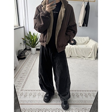 两面穿现货重磅短款座山雕棉衣男女双面穿毛毛绒棉服加厚外套，男装棉衣，电商A486