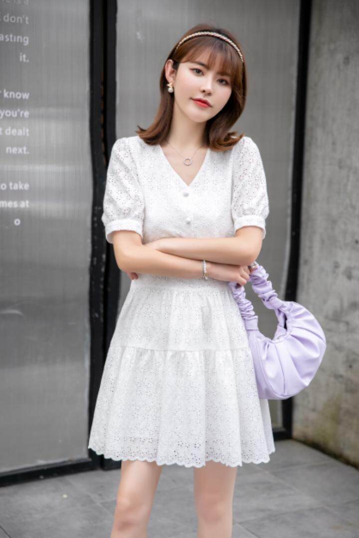 夏季镂空连衣裙，女装连衣裙，吉之红