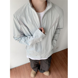 网眼立领防晒衣夏季运动户外轻量外套速干薄款防晒服男女 JY119图片