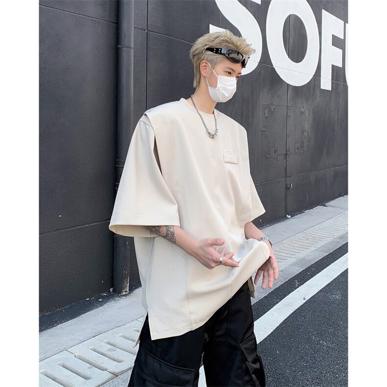 印花短袖t恤男装夏季潮牌假两件上衣男生体恤XZ514-2-202450-P58,男装T恤,星座514-2(原B239)