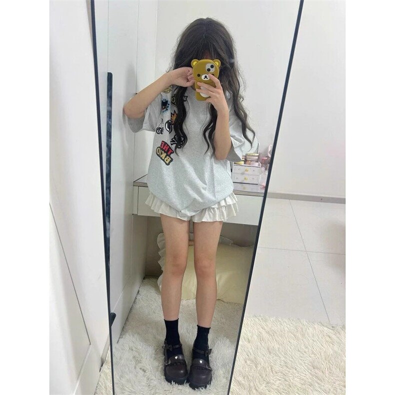 美式潮流刺绣卡通短袖男女潮牌宽松百搭圆领潮T恤WLT6054-p40,男装T恤,星座1008