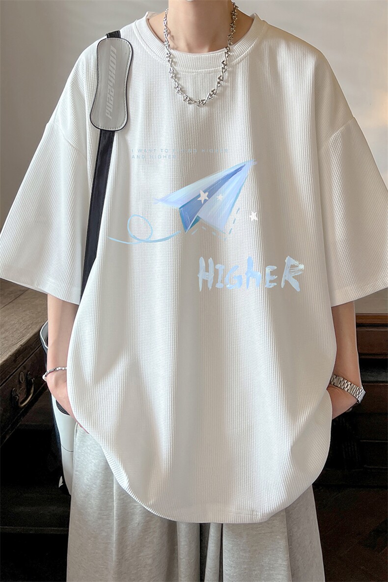 华夫格t恤男短袖男大码五分袖酒店风HT73270-P22,男装T恤,电商A040