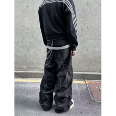 美式复古水洗牛仔裤男潮牌高街重磅高级感宽松阔腿垂感直筒裤长裤，男装牛仔裤，四季星座505