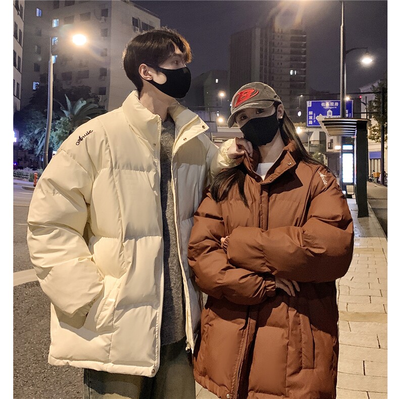 情侣装冬装港风pu软皮刺绣棉服棉衣休闲加厚外套男G1108P128,男装棉衣,电商A339