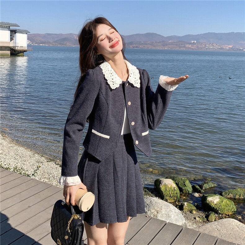 2026春季新款修身显瘦百褶半裙两件套2B115-2602-P185-K298,女装套装/套裙,2B115