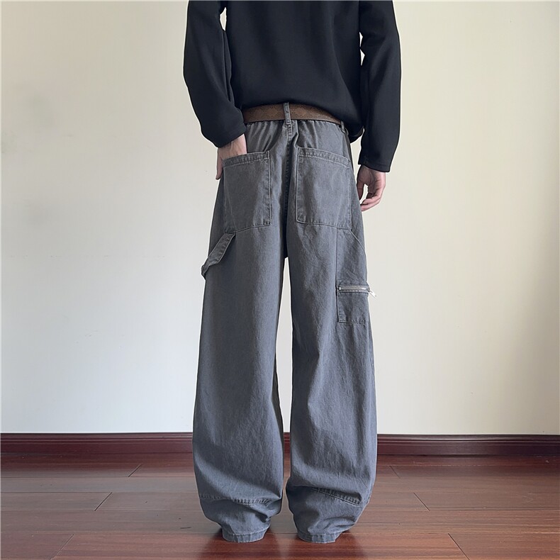 2025春季新款美式高街工装拼接宽松休闲裤B315-K25610-p70控98,男装休闲裤,电商B315